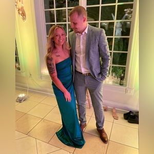 Birch Strapless Maxi Dress in Blue - S